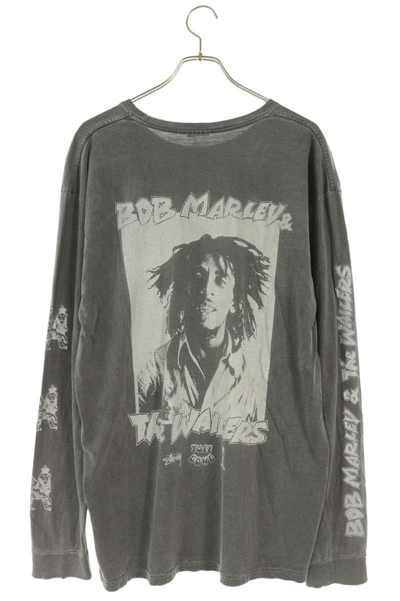 STUSSY Bob Marley Back Print Long Sleeve Top Black Size L