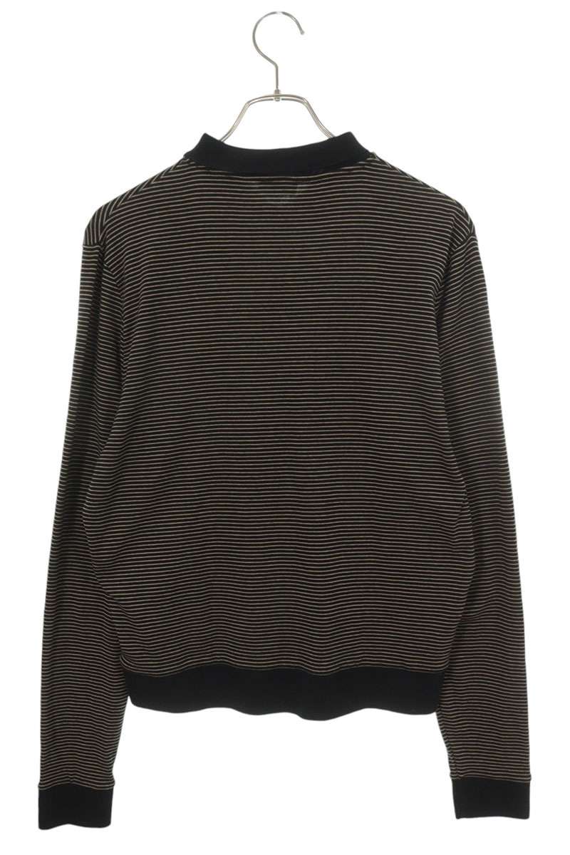 CELINE Triomphe Logo Stripe Cotton Long Sleeve Shirt Multi Polo Size S