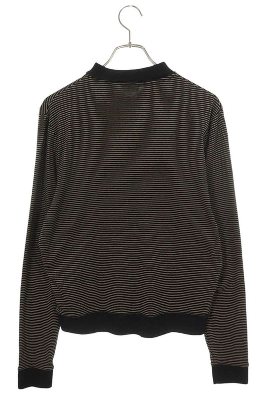 CELINE Triomphe Logo Stripe Cotton Long Sleeve Shirt Multi Polo Size S