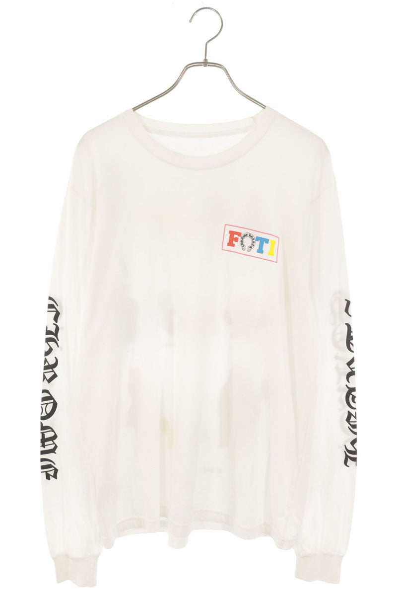 Chrome Hearts FOTI Rainbow Cotton Long Sleeve T-Shirt White Size L