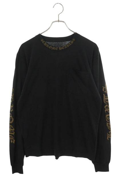 Chrome Hearts Neck Logo Print Long Sleeve Tee Black/Brown Size M