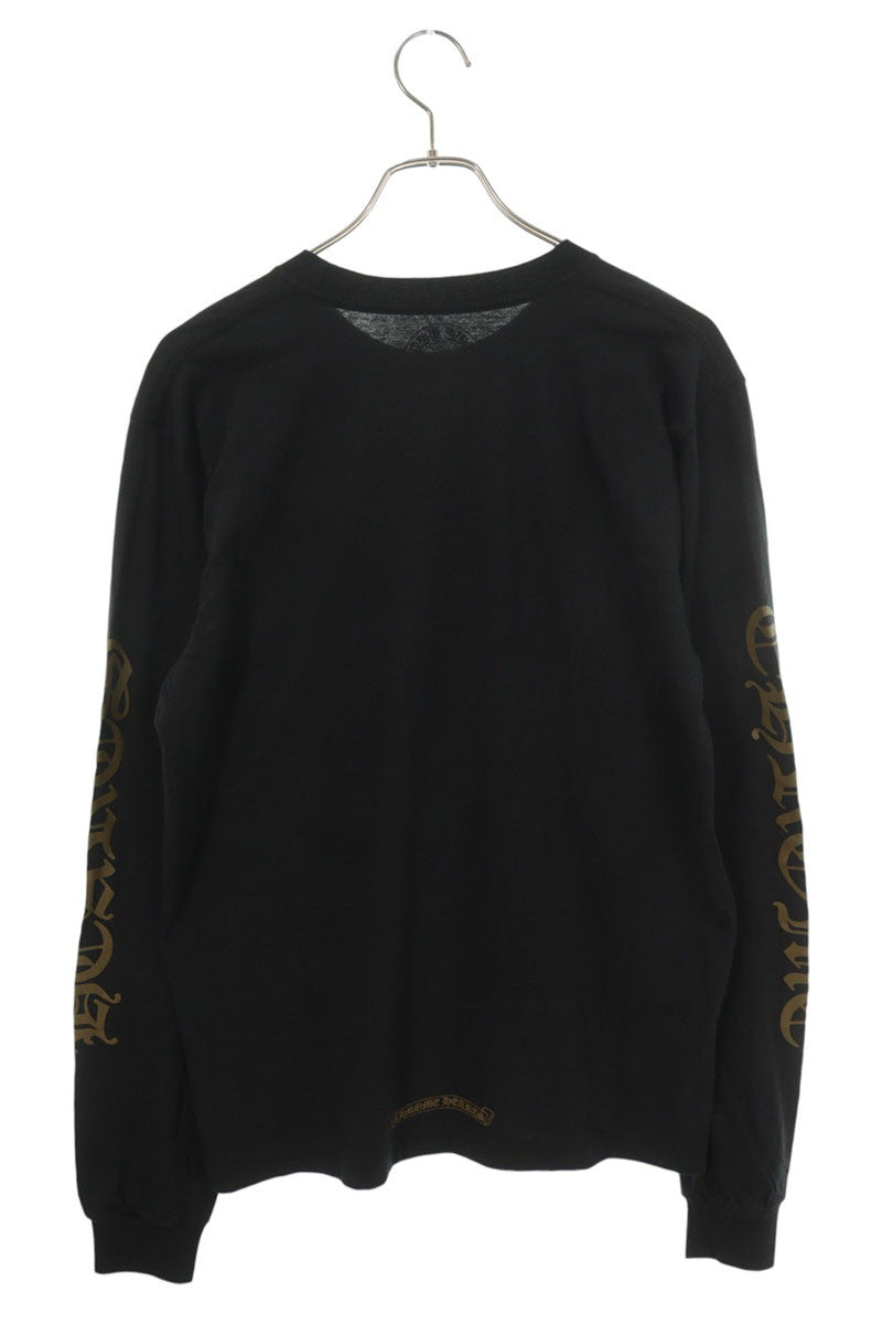Chrome Hearts Neck Logo Print Long Sleeve Tee Black/Brown Size M