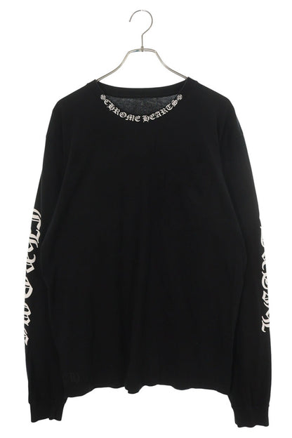 Chrome Hearts Neck Logo Print Long Sleeve Tee Black/White Size XL