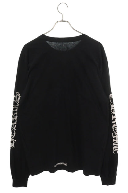 Chrome Hearts Neck Logo Print Long Sleeve Tee Black/White Size XL