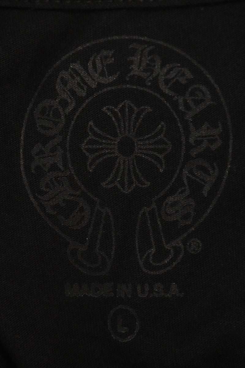 Chrome Hearts Neck Logo Print Long Sleeve Tee Black/Pink Size L