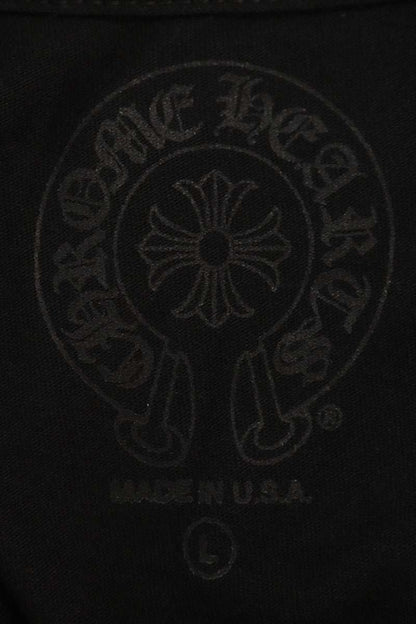 Chrome Hearts Neck Logo Print Long Sleeve Tee Black/Pink Size L