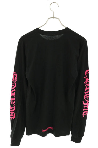 Chrome Hearts Neck Logo Print Long Sleeve Tee Black/Pink Size S