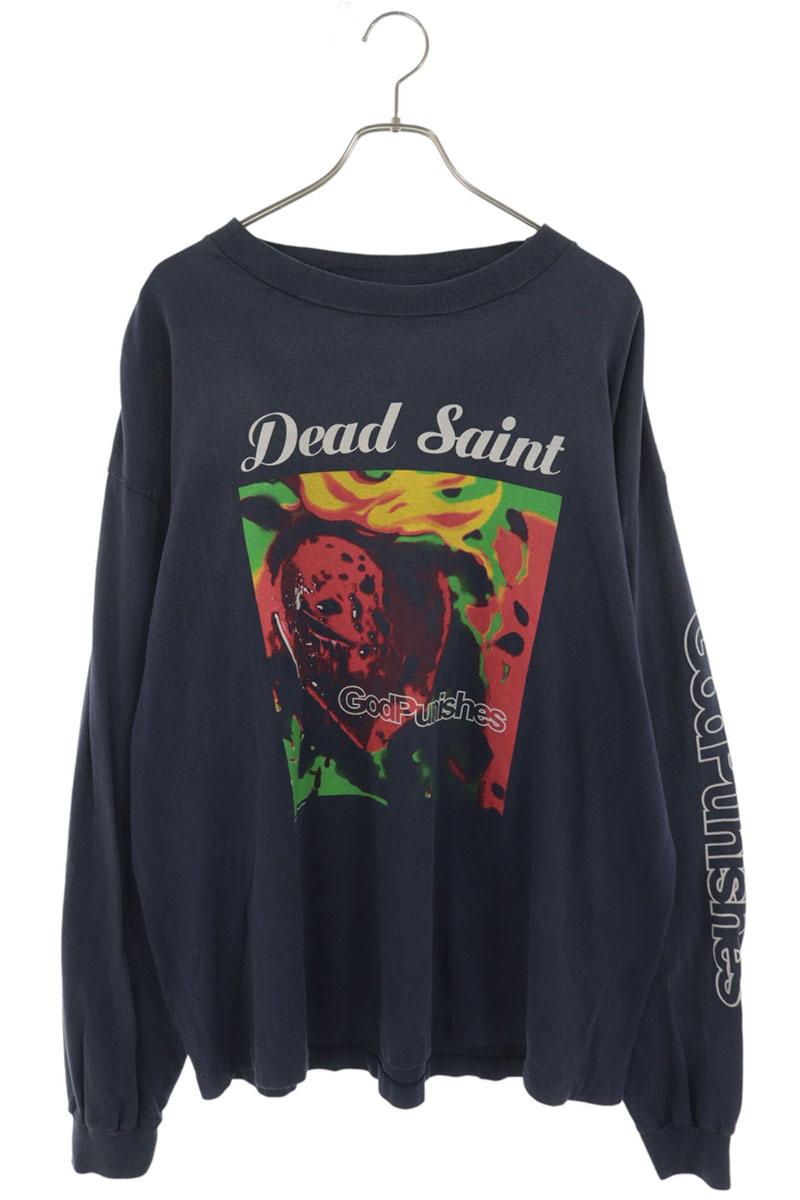 SAINT MICHAEL Dead Saint Vintage Long Sleeve T-Shirt Blue Size XL