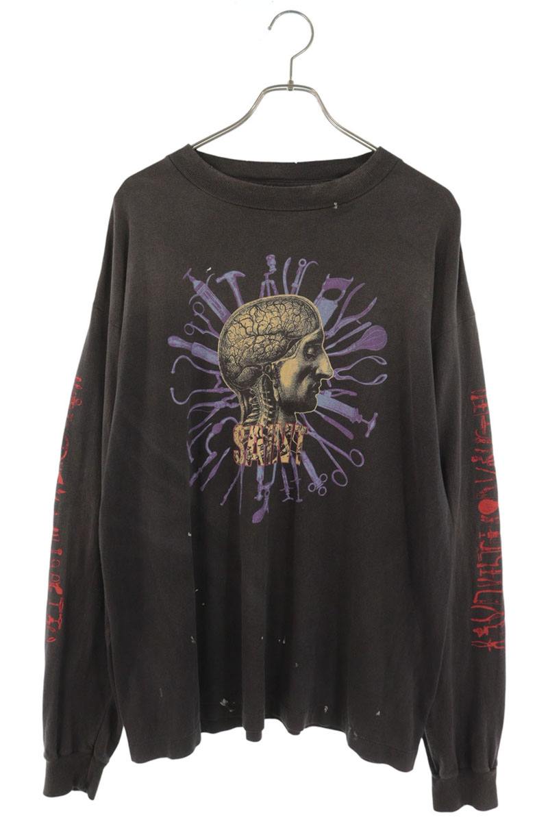 SAINT MICHAEL Vintage Wash Long Sleeve T-Shirt Black Size L