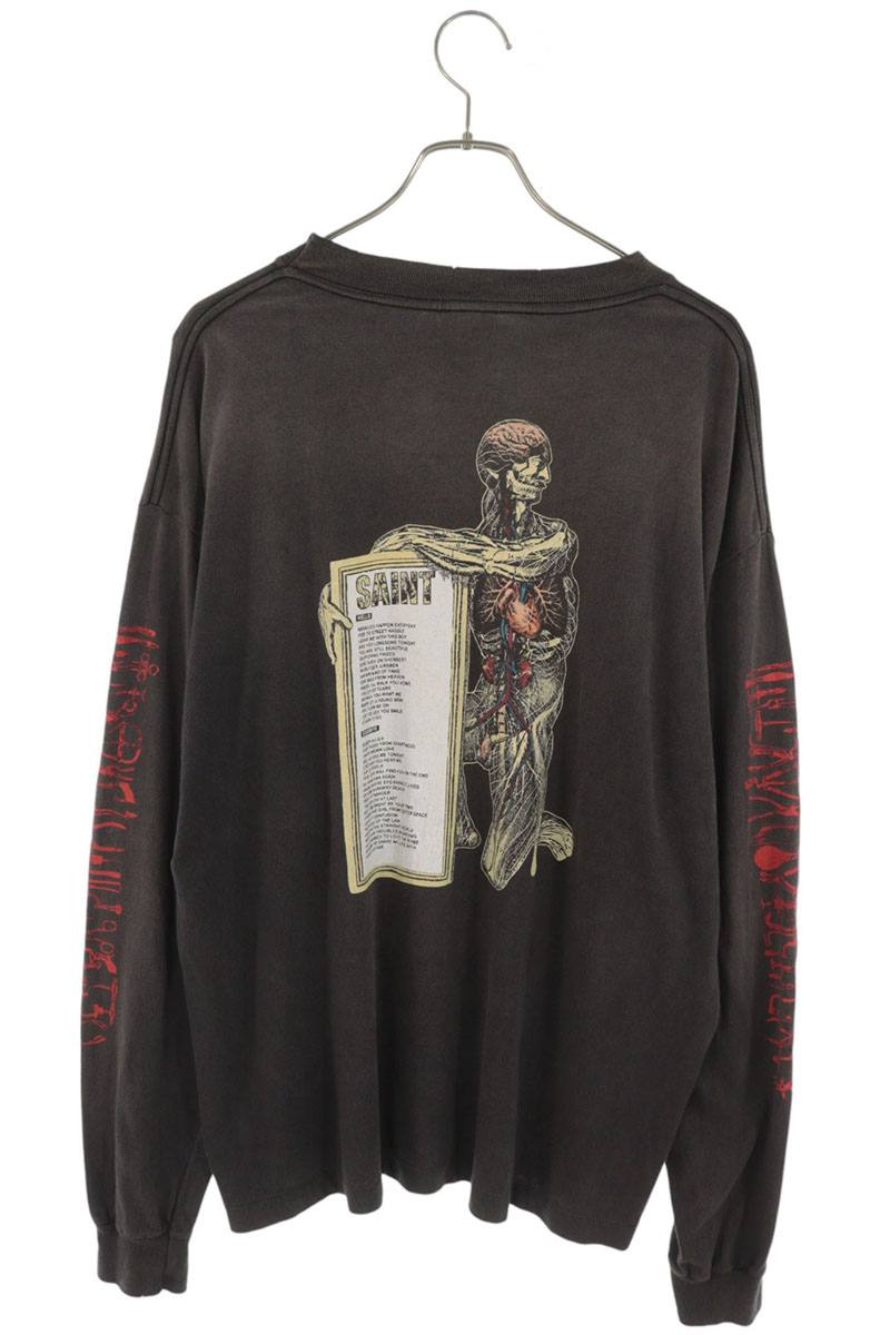 SAINT MICHAEL Vintage Wash Long Sleeve T-Shirt Black Size L