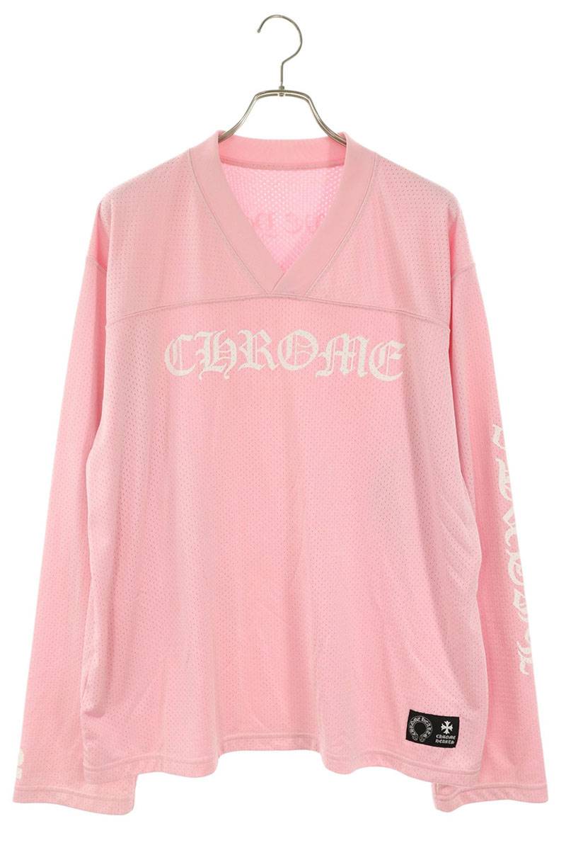 Chrome Hearts CH Print Mesh Long Sleeve T-Shirt Pink Size L