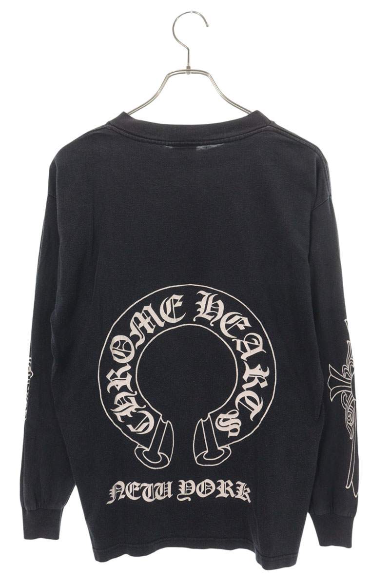 Chrome Hearts Long Sleeve OLD Horseshoe Print T-Shirt Black Size M
