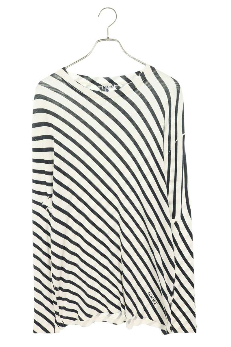 LOEWE Cotton Front Logo Striped Long Sleeve Shirt Size L