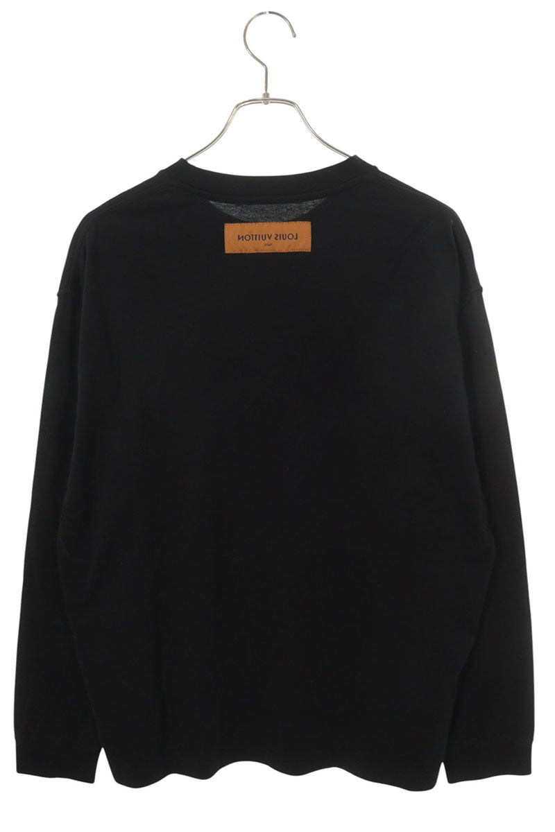 LOUISVUITTON Fade Printed Logo Long T-Shirt Black Size M