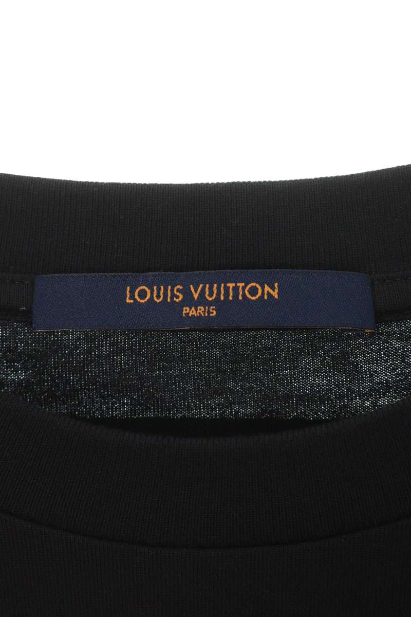 LOUISVUITTON Fade Printed Logo Long T-Shirt Black Size M