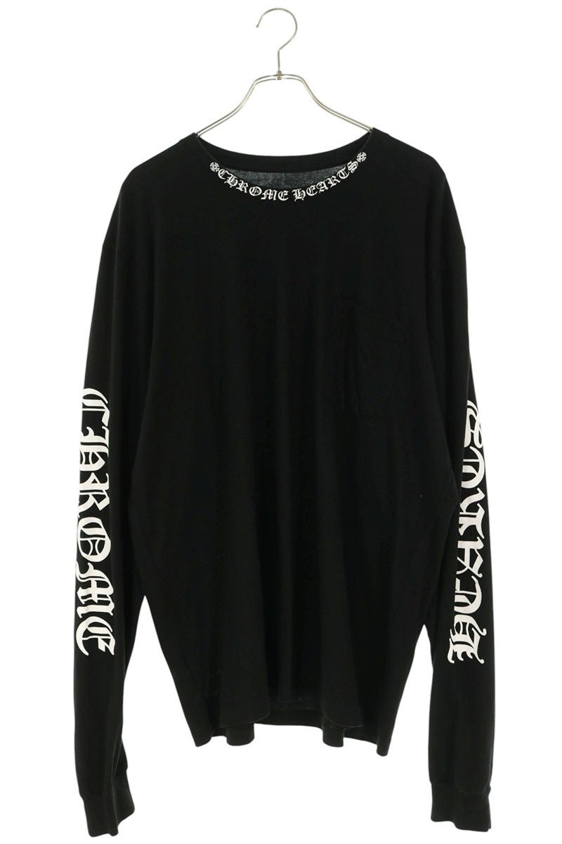 Chrome Hearts Neck Logo Print Long T-Shirt Black Size XL