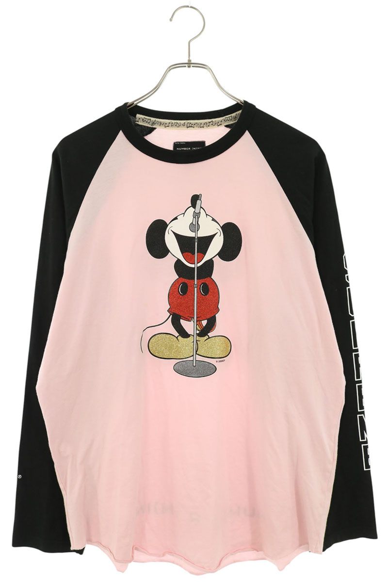 SUPREME 25AW Mickey Mouse Raglan Long Sleeve Pink M Size M