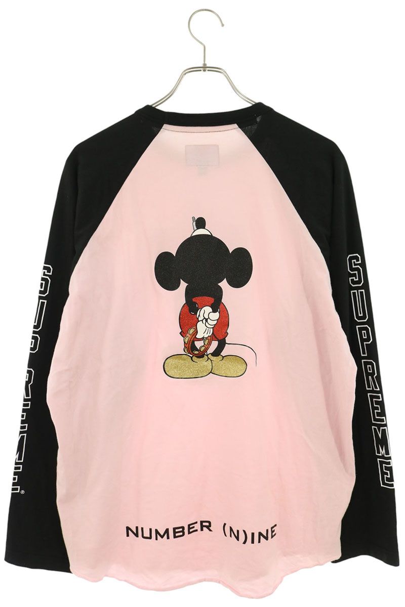 SUPREME 25AW Mickey Mouse Raglan Long Sleeve Pink M Size M