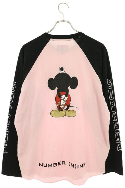 SUPREME 25AW Mickey Mouse Raglan Long Sleeve Pink M Size M