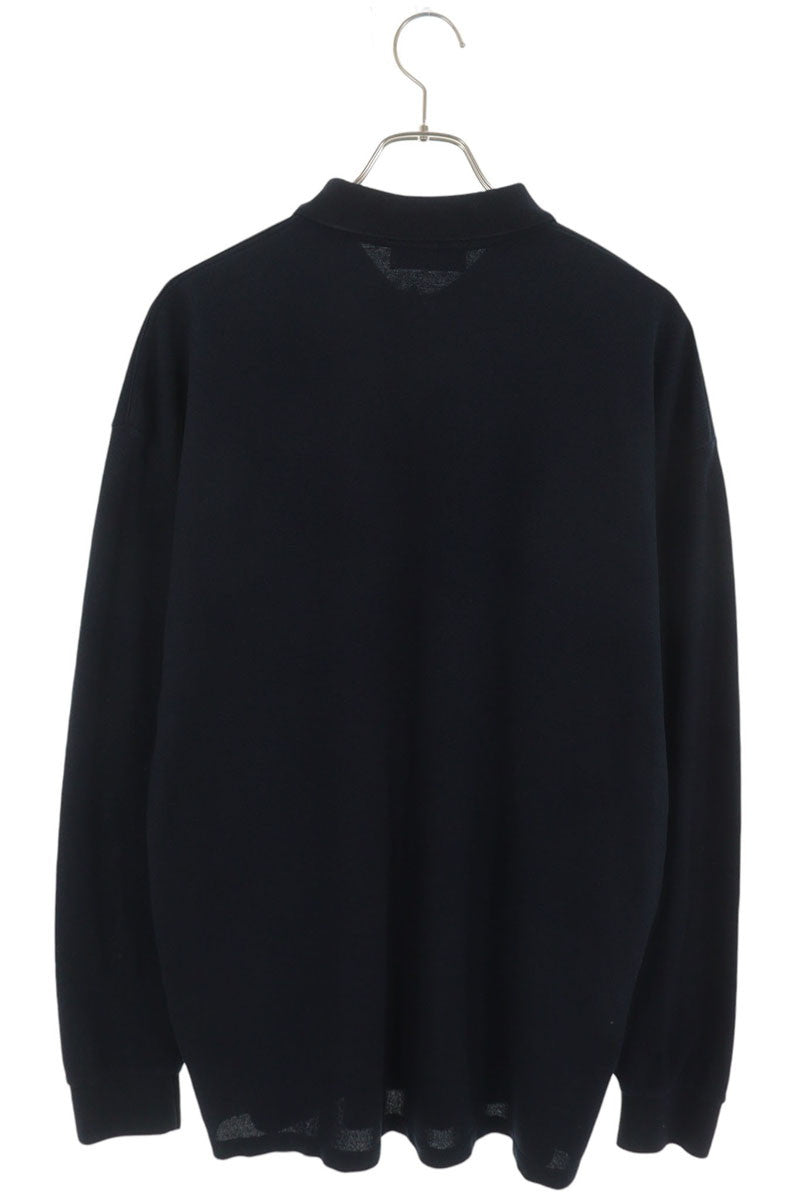 miumiu Cotton Pique Long Sleeve Polo Navy Size S