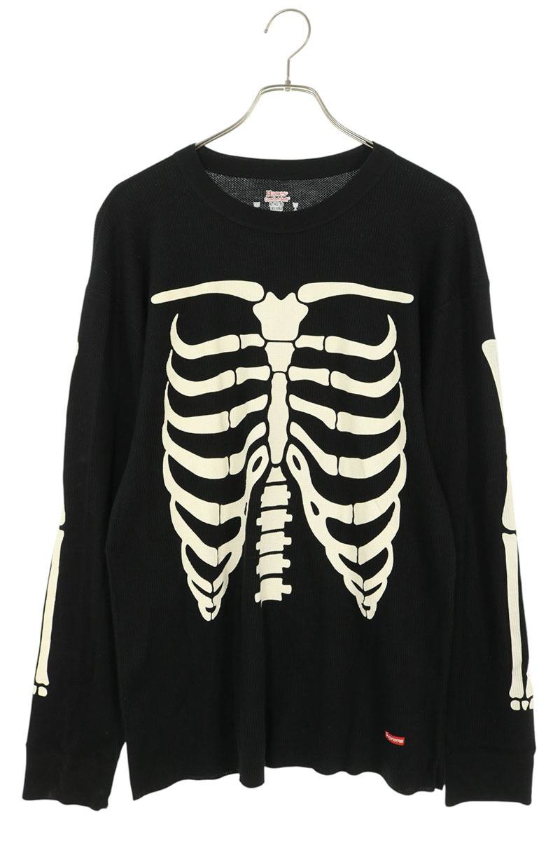 SUPREME Hanes Bones Thermal Crew T-Shirt Black Size XL