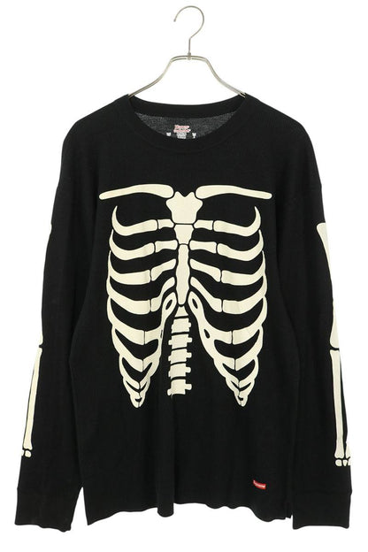 SUPREME Hanes Bones Thermal Crew T-Shirt Black Size XL