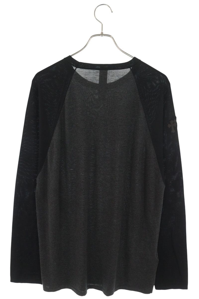 Chrome Hearts Triple Cross Raglan Grey Black Size L