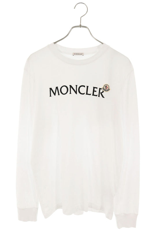 MONCLER Logo Patch Cotton Long Sleeve T-Shirt White Size M