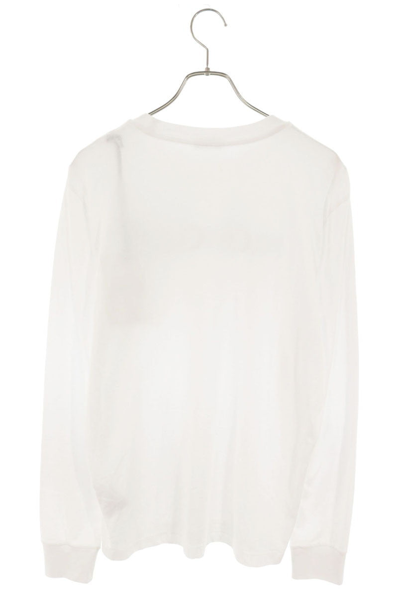 MONCLER Logo Patch Cotton Long Sleeve T-Shirt White Size M