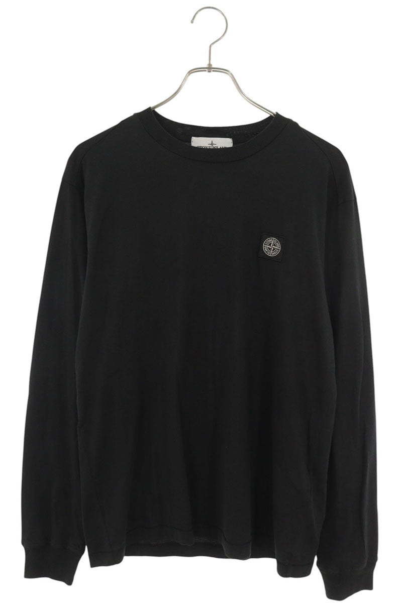 STONEISLAND Chest Logo Patch Cotton T-Shirt Black Size M
