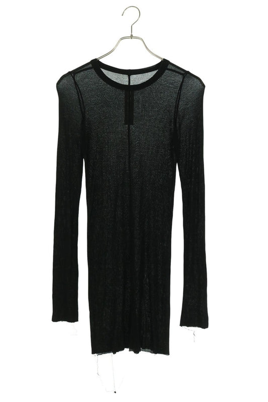 Rick Owens 22AW Ribbed Long Sleeve T-Shirt Black Size S