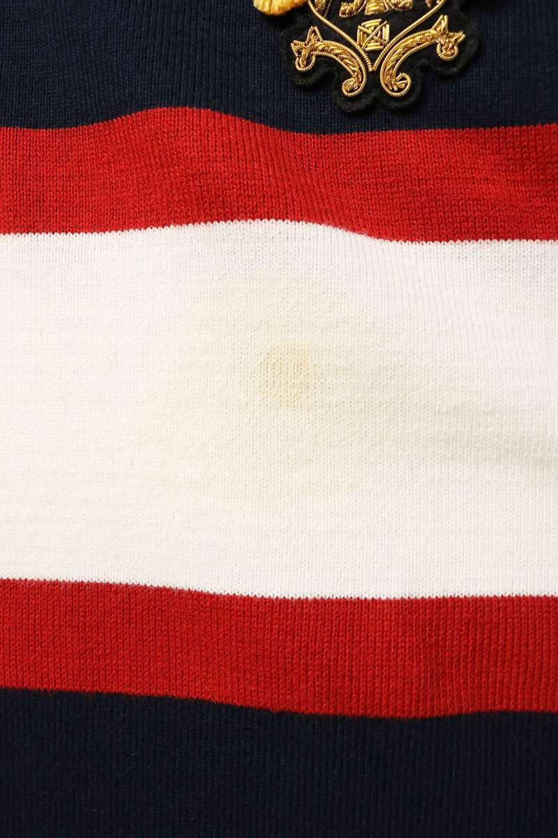 CELINE Blazon Stripe Long Sleeve Rugby Polo Multi Size L