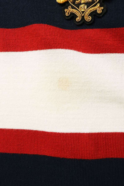 CELINE Blazon Stripe Long Sleeve Rugby Polo Multi Size L