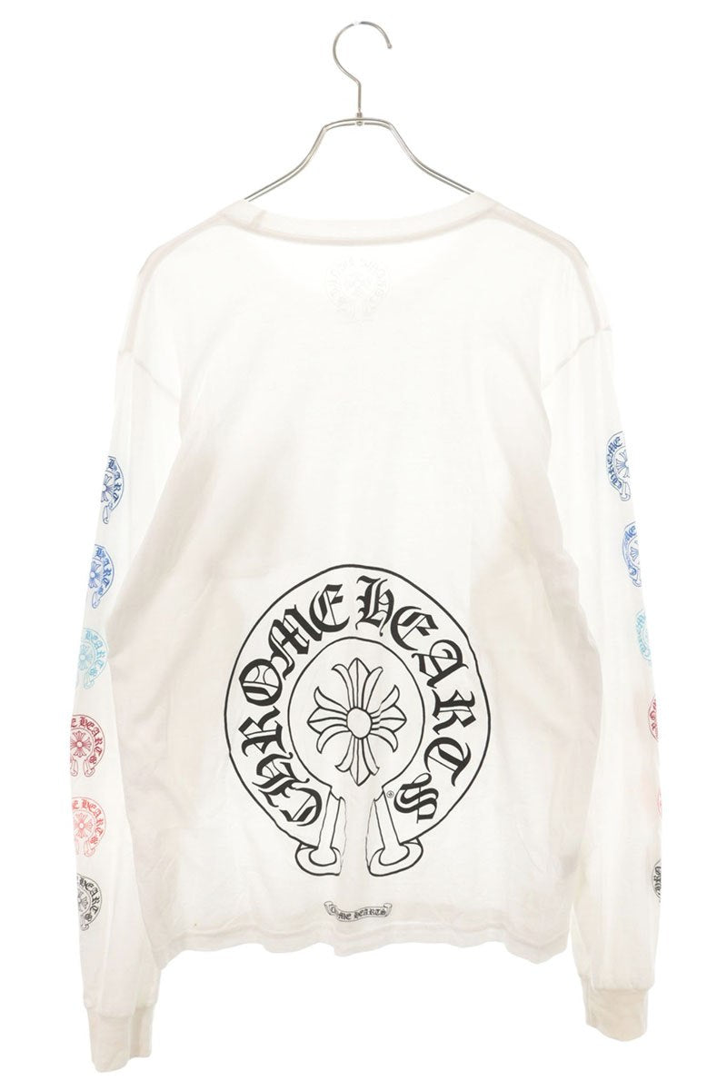 Chrome Hearts Arm Grad. Horseshoe Long Sleeve Tee White Size L