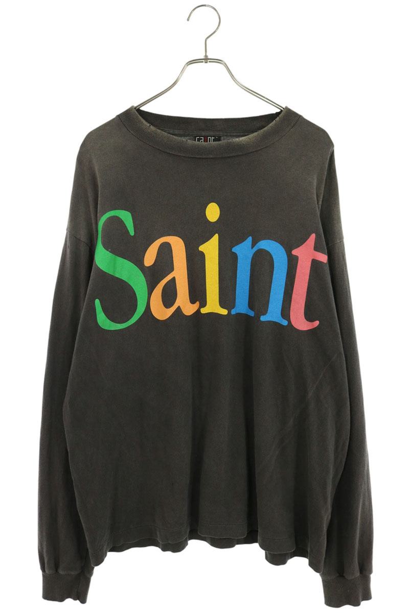 SAINT MICHAEL Vintage Front Logo Long Sleeve Tee Black Size L