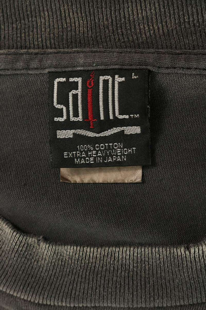 SAINT MICHAEL Vintage Front Logo Long Sleeve Tee Black Size L