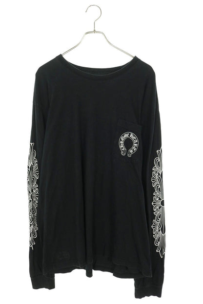 Chrome Hearts Floral Sleeve Horseshoe Tee Black Size XXL