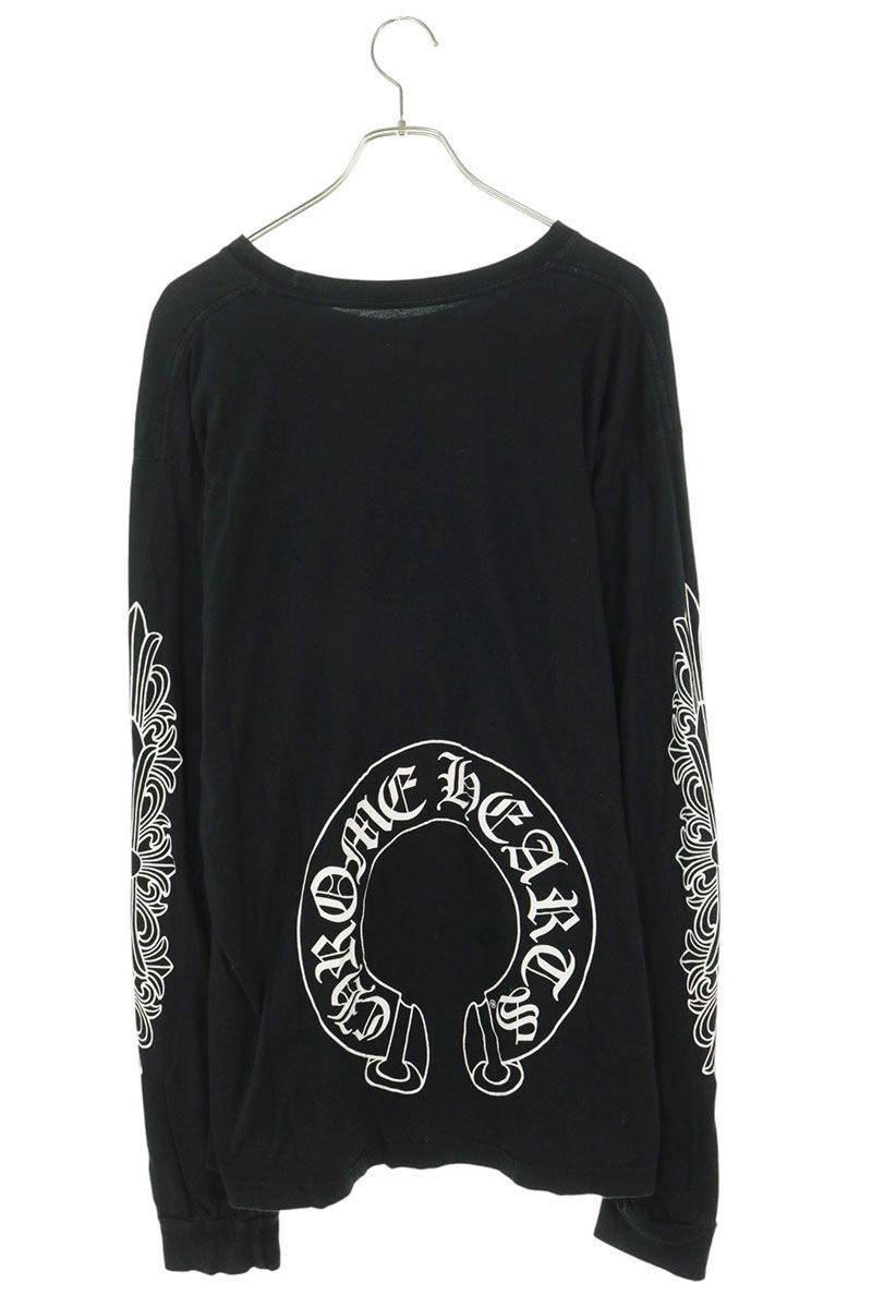 Chrome Hearts Floral Sleeve Horseshoe Tee Black Size XXL