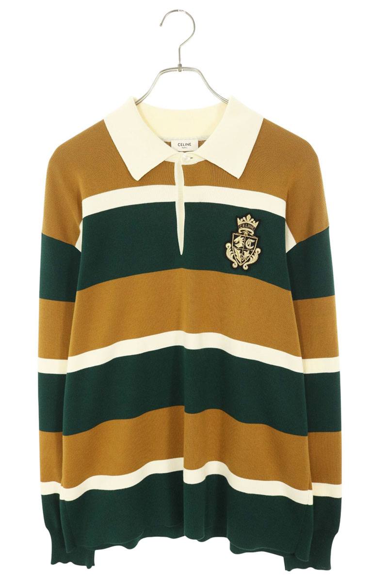 CELINE Blazon Patch Rugby Polo Shirt Multi Size M