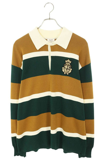 CELINE Blazon Patch Rugby Polo Shirt Multi Size M