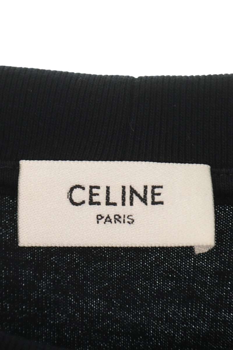 CELINE 38AW Triomphe Embroidered Pocket Tee Black Size XL