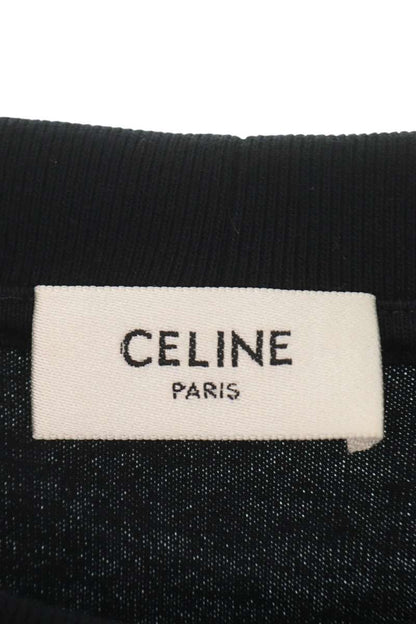 CELINE 38AW Triomphe Embroidered Pocket Tee Black Size XL