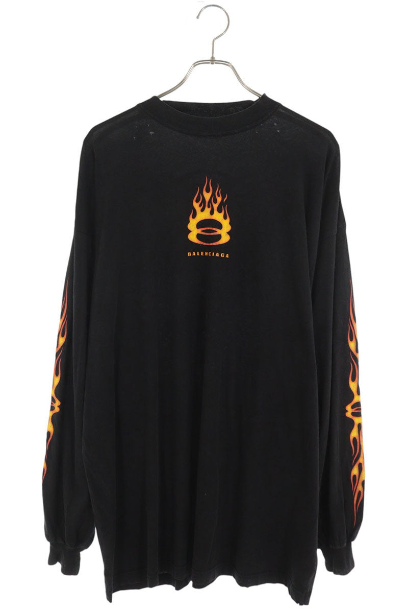 BALENCIAGA Burning Unity Logo Distressed Sleeve Black Size 2