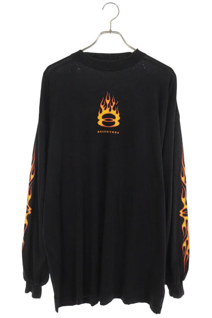 BALENCIAGA Burning Unity Logo Distressed Sleeve Black Size 2