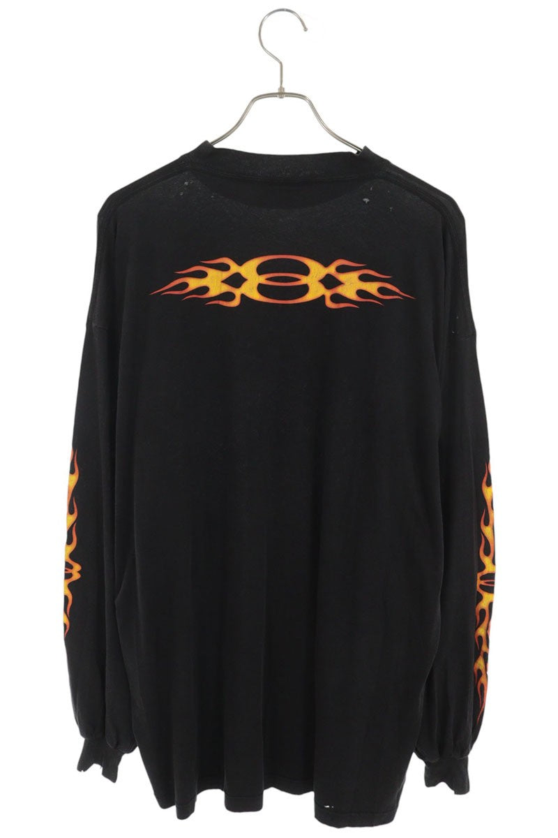 BALENCIAGA Burning Unity Logo Distressed Sleeve Black Size 2