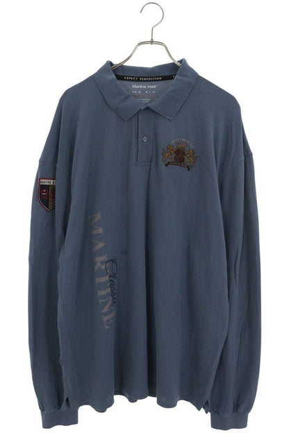 MARTIN ROSE 26SS Back Numbering Patch Long Polo Blue Size S