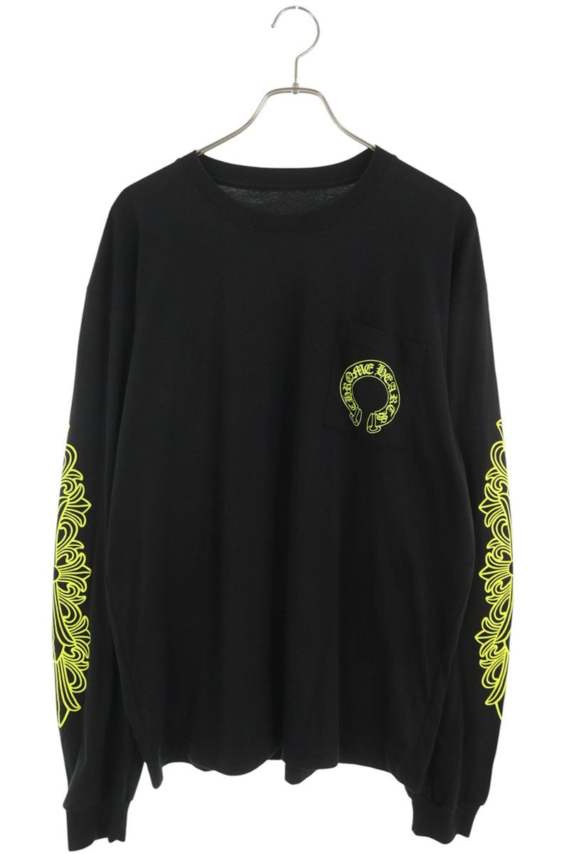 Chrome Hearts Floral Logo Print Long Sleeve T-Shirt Black Size XL