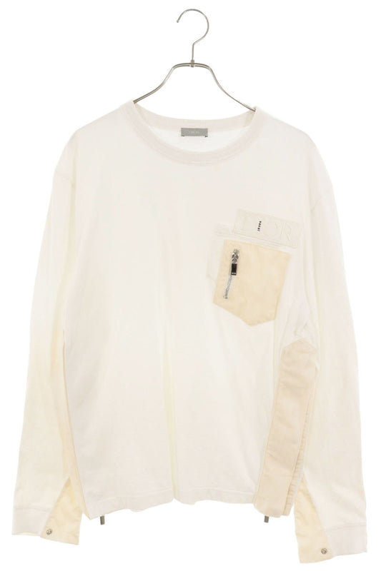 DIOR x Sacai 21AW Nylon Paneled Long T-Shirt White Size L
