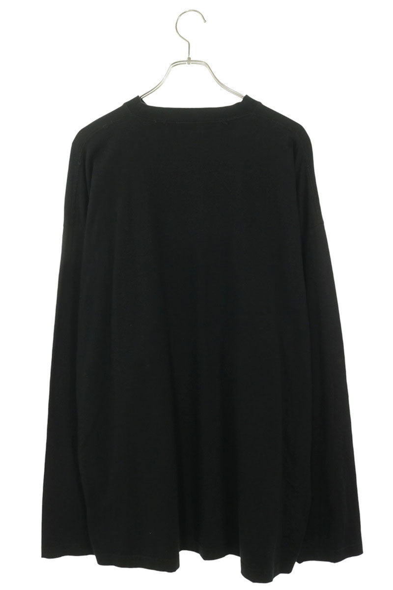 BALENCIAGA Black Cotton Logo Print Long Sleeve Tee Size 2