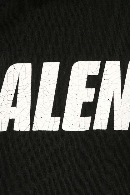 BALENCIAGA Black Cotton Logo Print Long Sleeve Tee Size 2